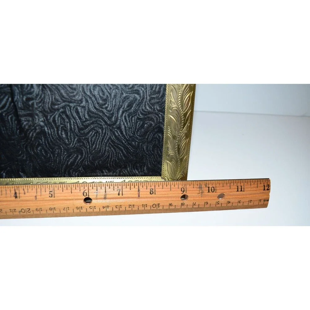 Vtg‎ Picture Frame 8x10 Gold Brass Ornate Hollywood Regency Floral etched